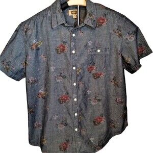 The Foundry Men's Button Up Hawaiian Floral collared shirt size 2X